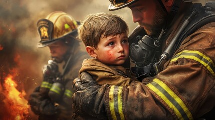 Obraz premium Bravery in the Line of Fire: The Vital Role of Firefighters in Saving Lives and Property