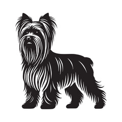 Unique Yorkshire Terrier silhouette with bold and clean definition - Yorkshire Terrier illustration - minimal Yorkshire Terrier vector - dog silhouette

