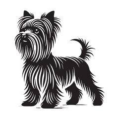 Sharp and clean Yorkshire Terrier silhouette with a balanced composition - Yorkshire Terrier illustration - minimal Yorkshire Terrier vector - dog silhouette
