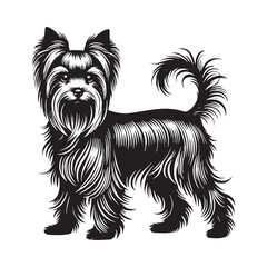 Yorkshire Terrier silhouette featuring precision and artistic composition - Yorkshire Terrier illustration - minimal Yorkshire Terrier vector - dog silhouette
