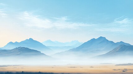 Obraz premium Foggy Mountain Landscape Captured in Ultra Detail