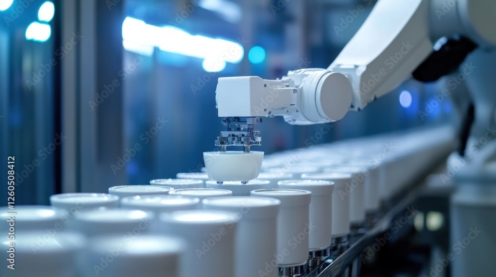 Poster automated robotic arm in food manufacturing processes enhancing efficiency