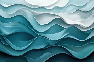 Fototapeta premium Abstract tranquil teal and gray waves background with soft gradients. Featuring soothing teal and gray waves, ideal for calming and soothing visuals.