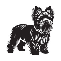 Elegant Yorkshire Terrier silhouette for stylish design projects - Yorkshire Terrier illustration - minimal Yorkshire Terrier vector - dog silhouette
