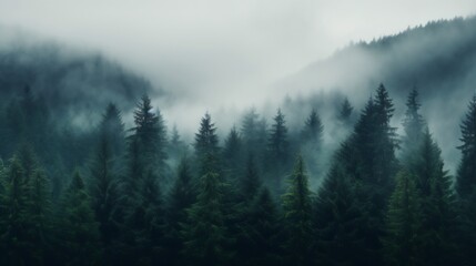 Misty Mountain Forest: A Serene Landscape