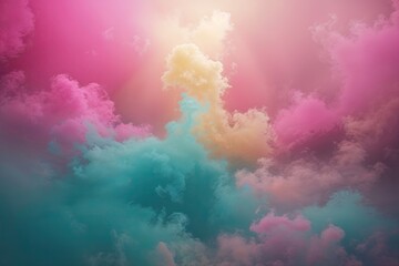 Fototapeta premium Vibrant Pink Teal and Gold Gradient Background with Haze Effect for Stunning Visuals