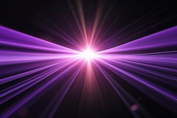Obraz premium Lilac Laser Beam Lens Flare Effect on Black Background for Visuals