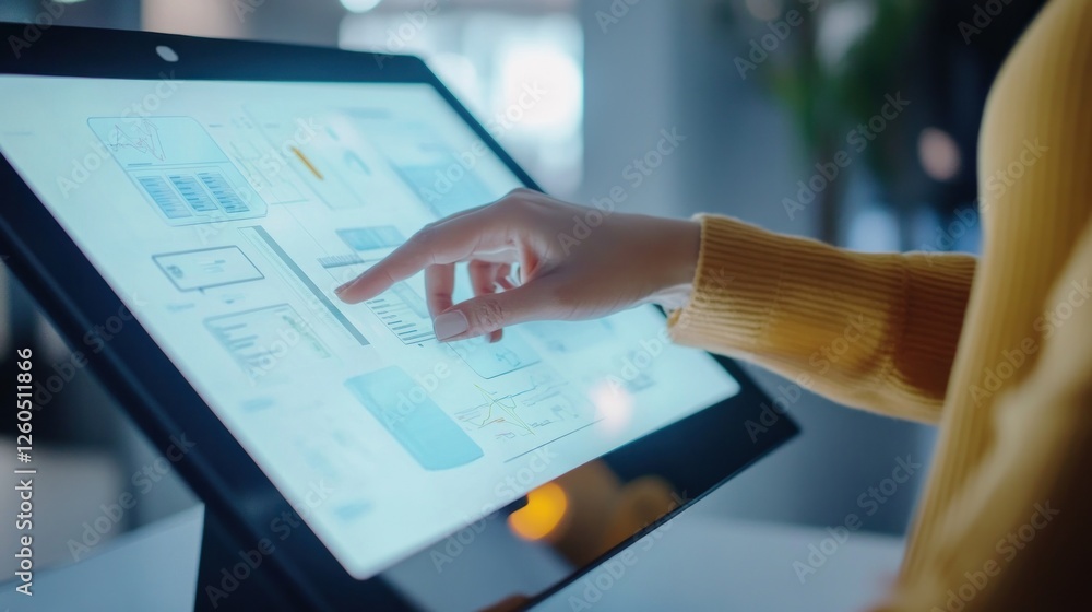 Poster interactive touchscreen display: navigating data and applications seamlessly