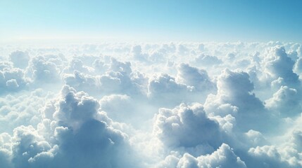 Aerial View of Beautiful Clouds from Airplane Window