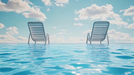 Outdoor Patio Furniture with Modern Chairs by Pool