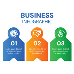 Designed template infographic layout stylish 3 step with icons
