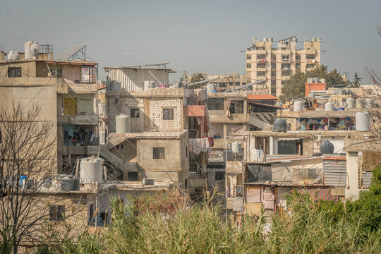 Slum building in southern Beirut, Sabra neighborhood, a Hezbollah-controlled area of Lebanon.
