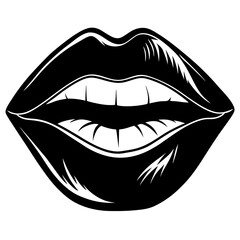 Human lips grimace slightly vector illustration