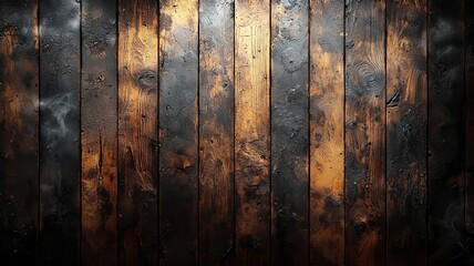 Rustic wooden wall with a weathered finish, showcasing rich textures and warm tones, ideal for backgrounds in home decor and design projects.