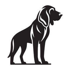 Unique and clean Bloodhound silhouette capturing its loyal nature - Bloodhound illustration - minimal Bloodhound vector - dog silhouette
