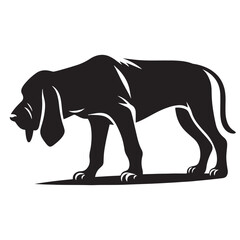 High-quality Bloodhound silhouette offering sleek design options - Bloodhound illustration - minimal Bloodhound vector - dog silhouette
