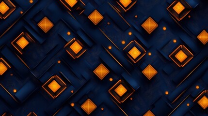 A vibrant abstract pattern showcasing interlocking blue and orange shapes, perfect for digital backgrounds or design elements