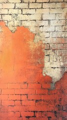 Aged Brick Wall with Peeling Paint