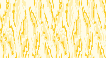 Hand drawn abstract dynamic organic shapes seamless pattern. Vector yellow background with unique texture ornament. Contemporary print.