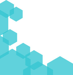 Obraz premium Transparant Blue Hexagonal Corner