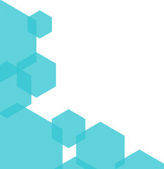 Obraz premium Transparant Blue Hexagonal Corner