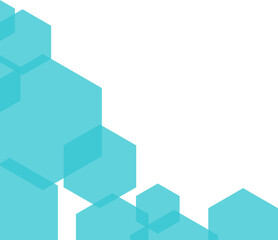 Naklejka premium Transparant Blue Hexagonal Corner