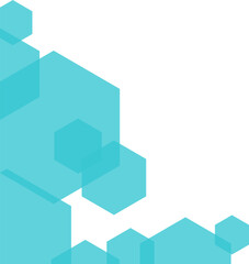 Obraz premium Transparant Blue Hexagonal Corner