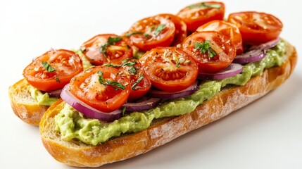 Avocado Toast with Roasted Tomatoes and Red Onion