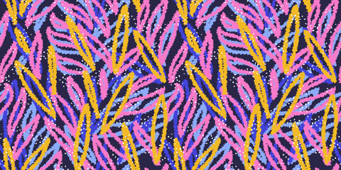 Unique abstract organic shapes seamless pattern. Vector hand drawn sketch creative forms print. Colorful background. Contemporary ornament.
