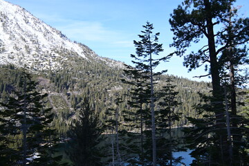 Beautiful view of Lake Tahoe, California in winter