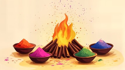 Holika Dahan Banner Background.