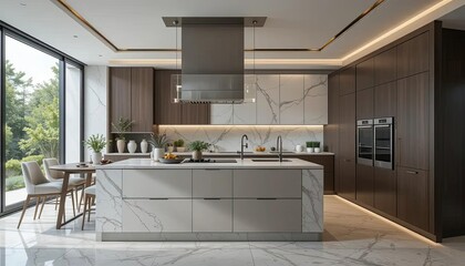 Luxury kitchen showcasing modern features and sleek design, creating a stylish and functional culinary space.
