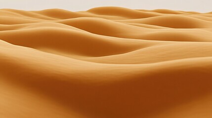 Golden Sand Dunes Gently Undulating Soft Light. AI Generated