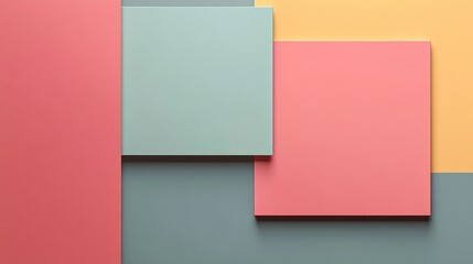 Abstract Colorful Geometric Shapes Composition Minimalist Background