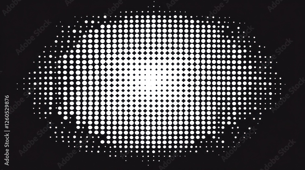 Poster black and white halftone pattern with gradient effect minimalist design