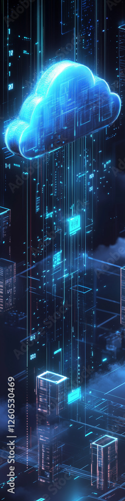 Poster cloud computing digital information and cyberspace background