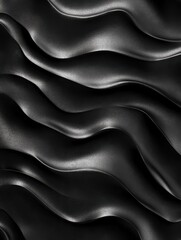 Obraz premium Dynamic and mesmerizing abstract black wavy background with a captivating textured pattern