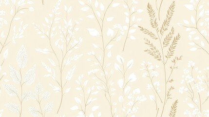 Elegant Floral Pattern on Cream Background for Textile and Wallpaper Designs