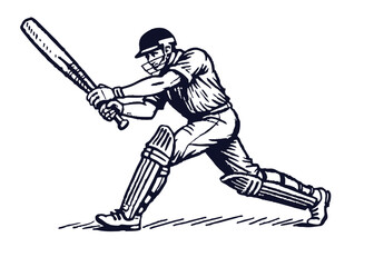 Obraz premium Softball Monogram Vector Illustration Silhouette. Silhouette of a male baseball player hitting the ball vector illustration