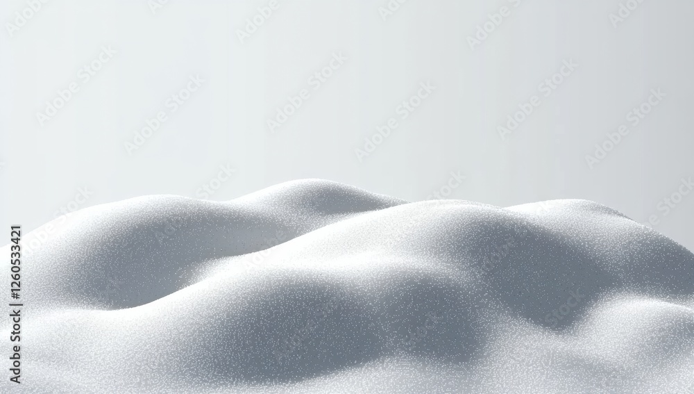 Aufkleber snow-covered hills create a serene and minimalist landscape. the soft focus enhances the tranquility