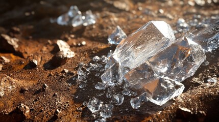 Stunning Ice Crystals on a Dusty Ground