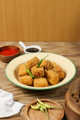 Crispy Fried Tofu with Chili and Dipping Sauces