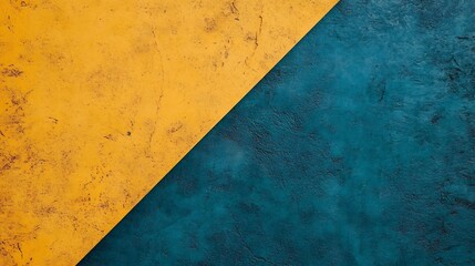Vibrant yellow and teal textures contrast sharply creating a dynamic abstract background. AI Generated