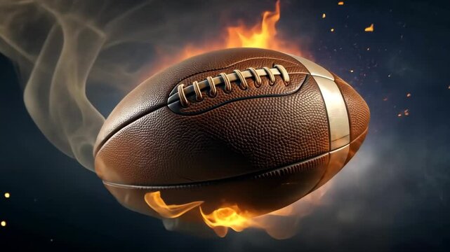 Exciting moments of a football in flames during a thrilling match