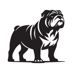 Professional Bulldog silhouette created for digital and print artwork - Bulldog illustration - minimal Bulldog vector - dog silhouette
