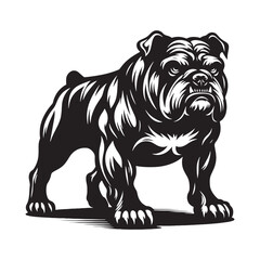 Simplified Bulldog silhouette created for stylish and sleek visuals - Bulldog illustration - minimal Bulldog vector - dog silhouette
