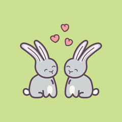 Vector a rabbit animal cartoon sticker