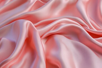 Obraz premium Soft pink satin fabric with gentle waves. AI generated