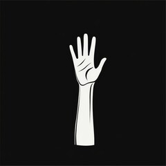 Upward Raised Hand Graphic Illustration