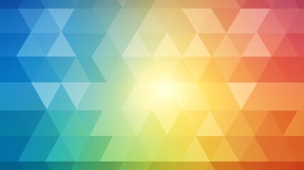 Vibrant triangle pattern glows with warm light. AI Generated